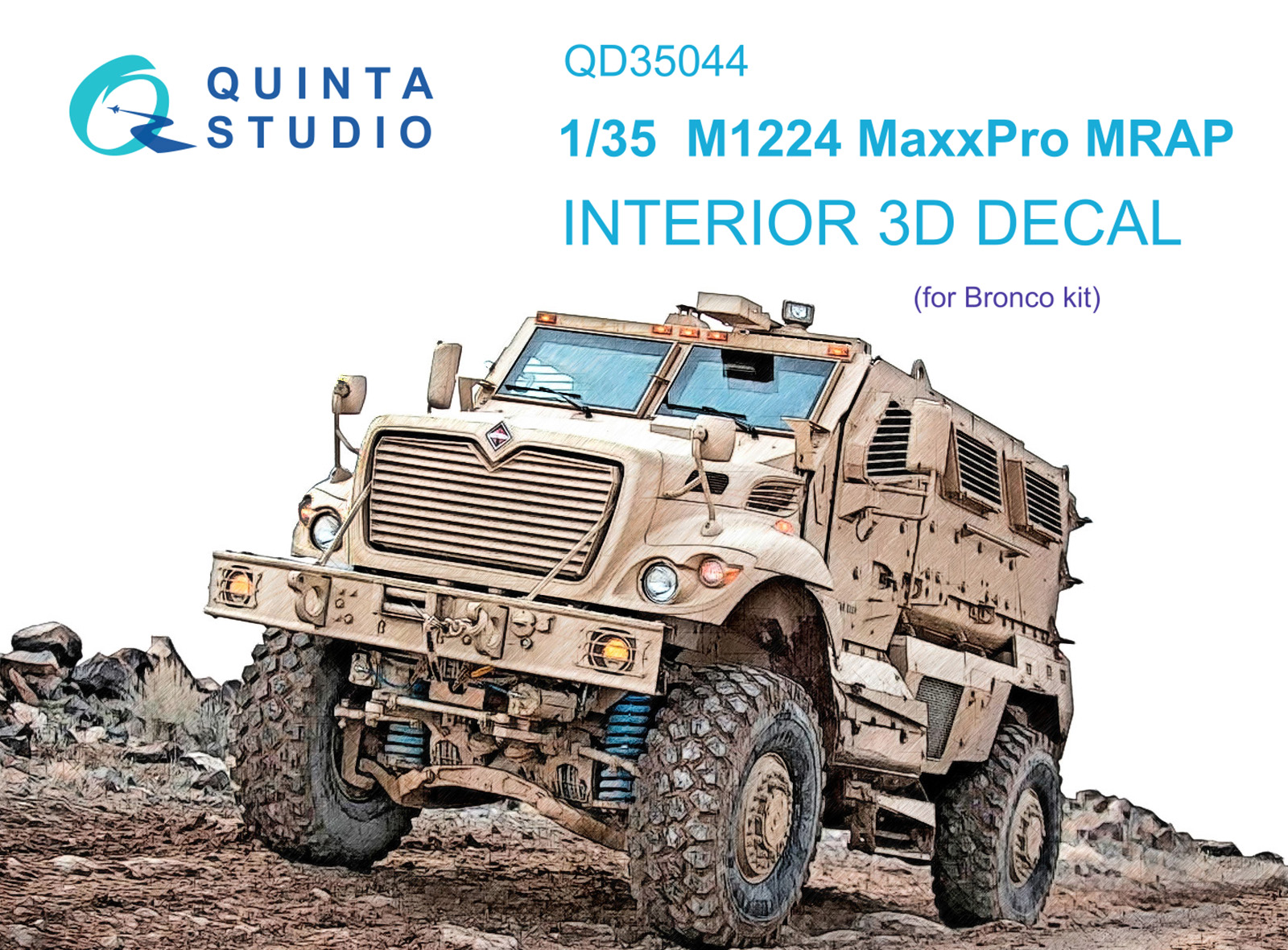 M1224 MaxxPro MRAP 3D-Printed & coloured Interior on decal paper (Bronco)
