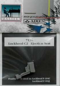 Additions (3D resin printing) 1/72 Lockheed C2 seat for Lockheed F-104C/F-104J Starfighter (designed to be used with Hasegawa and Italeri kits)