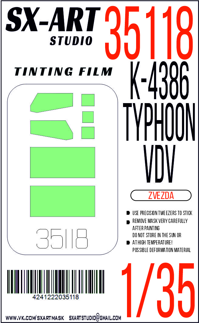 Tinting film 1/35 K-4386 Typhoon-VDV green (Zvezda)