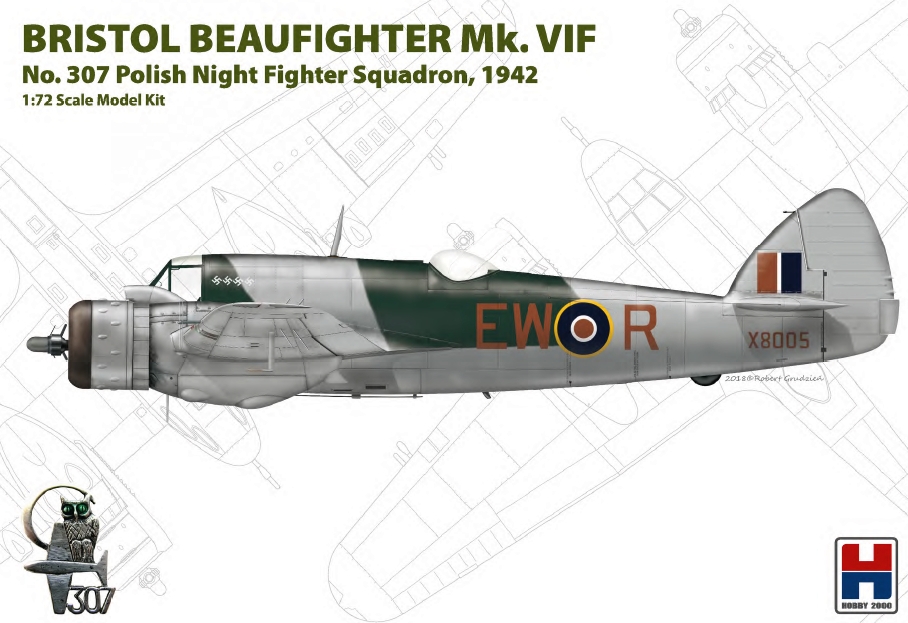 Model kit 1/72 Bristol Beaufighter Mk.VIF (ex Hasegawa) (Hobby 2000)