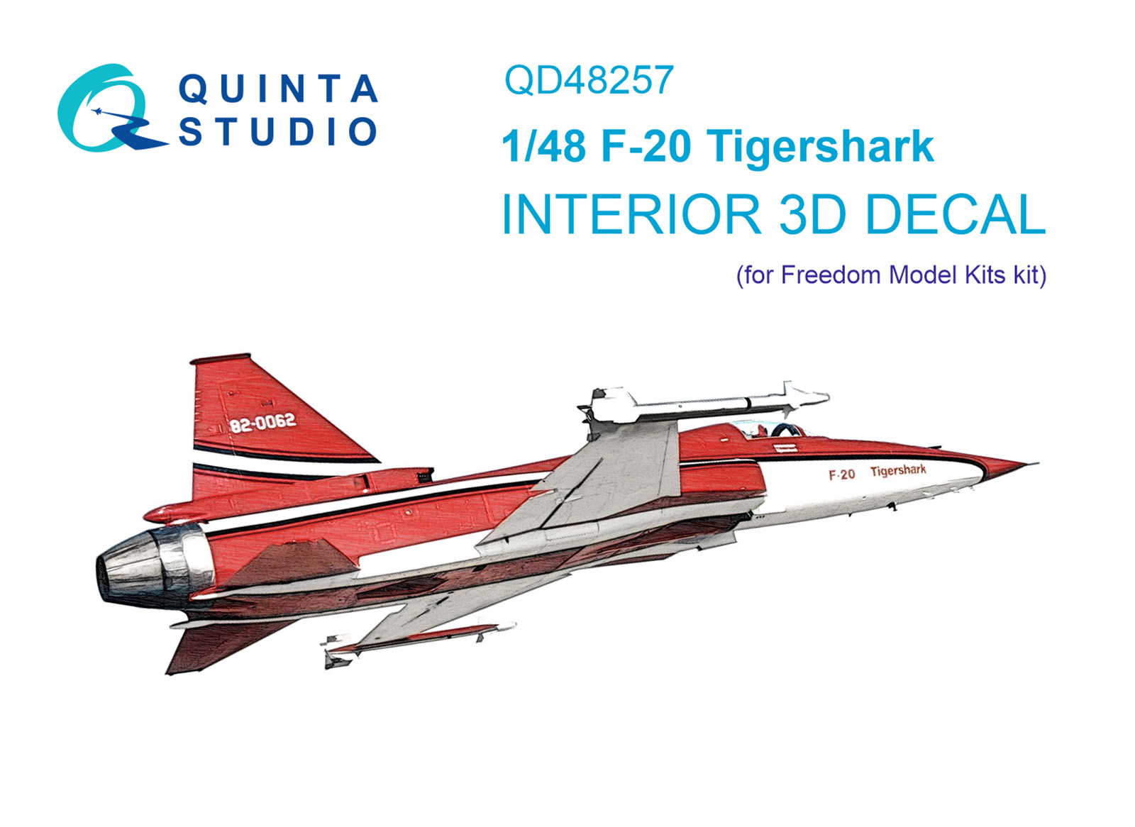 F-20 Tigershark 3D-Printed & coloured Interior on decal paper (Freedom Model)