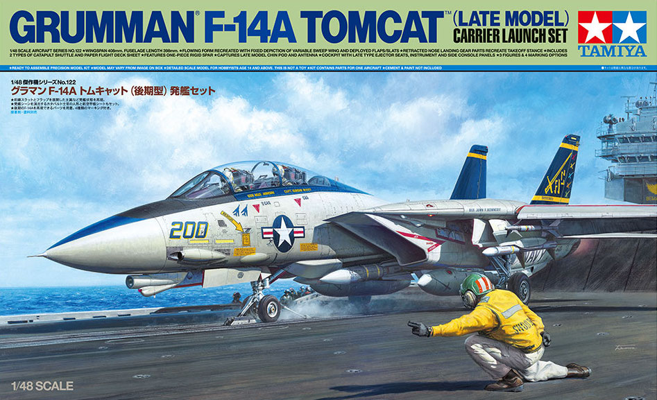 Model kit 1/48 Grumman F-14A Tomcat Late Model Carrier Launch Set (Tamiya)