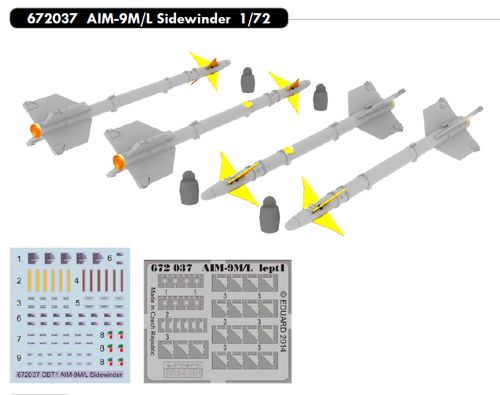 Additions (3D resin printing) 1/72 AIM-9M/L Sidewinder