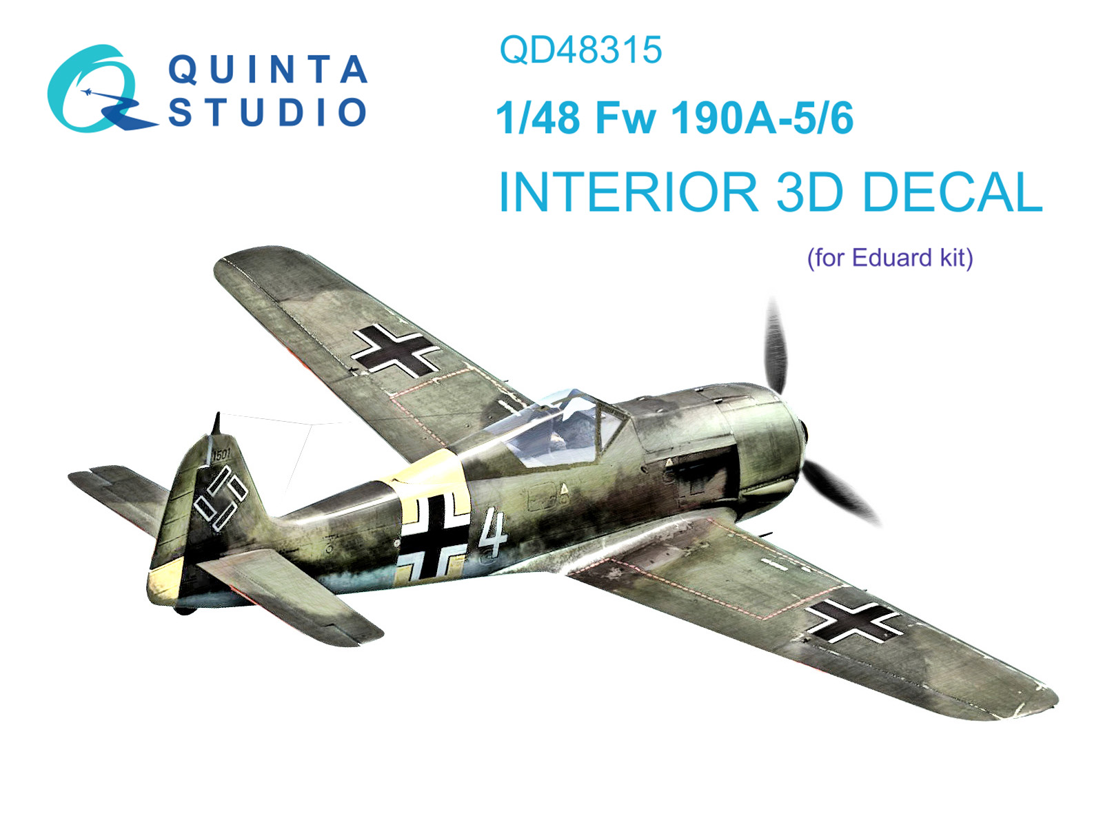 Fw 190A-5/6 3D-Printed & coloured Interior on decal paper (Eduard)