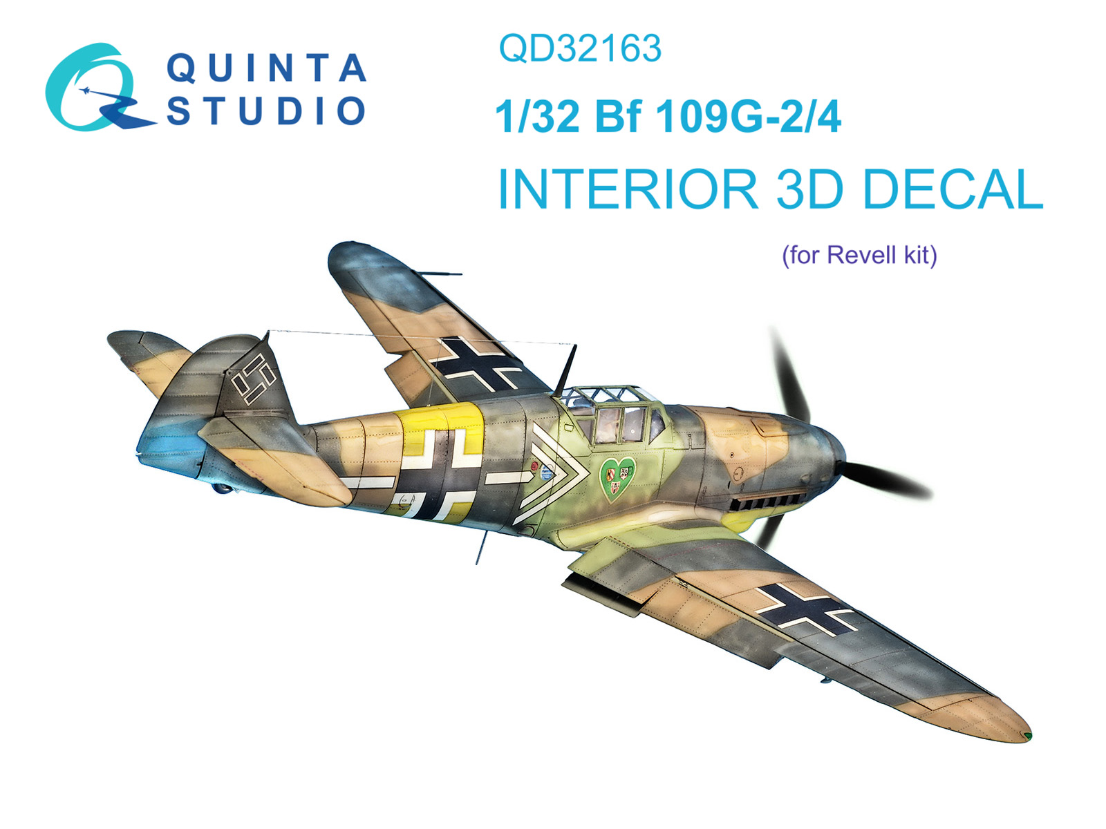 Bf 109G-2/4 3D-Printed & coloured Interior on decal paper (Revell)