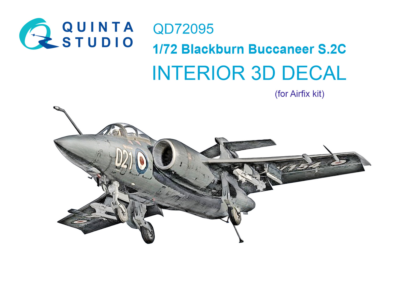 Blackburn Buccaneer S.2C 3D-Printed & coloured Interior on decal paper (Airfix)