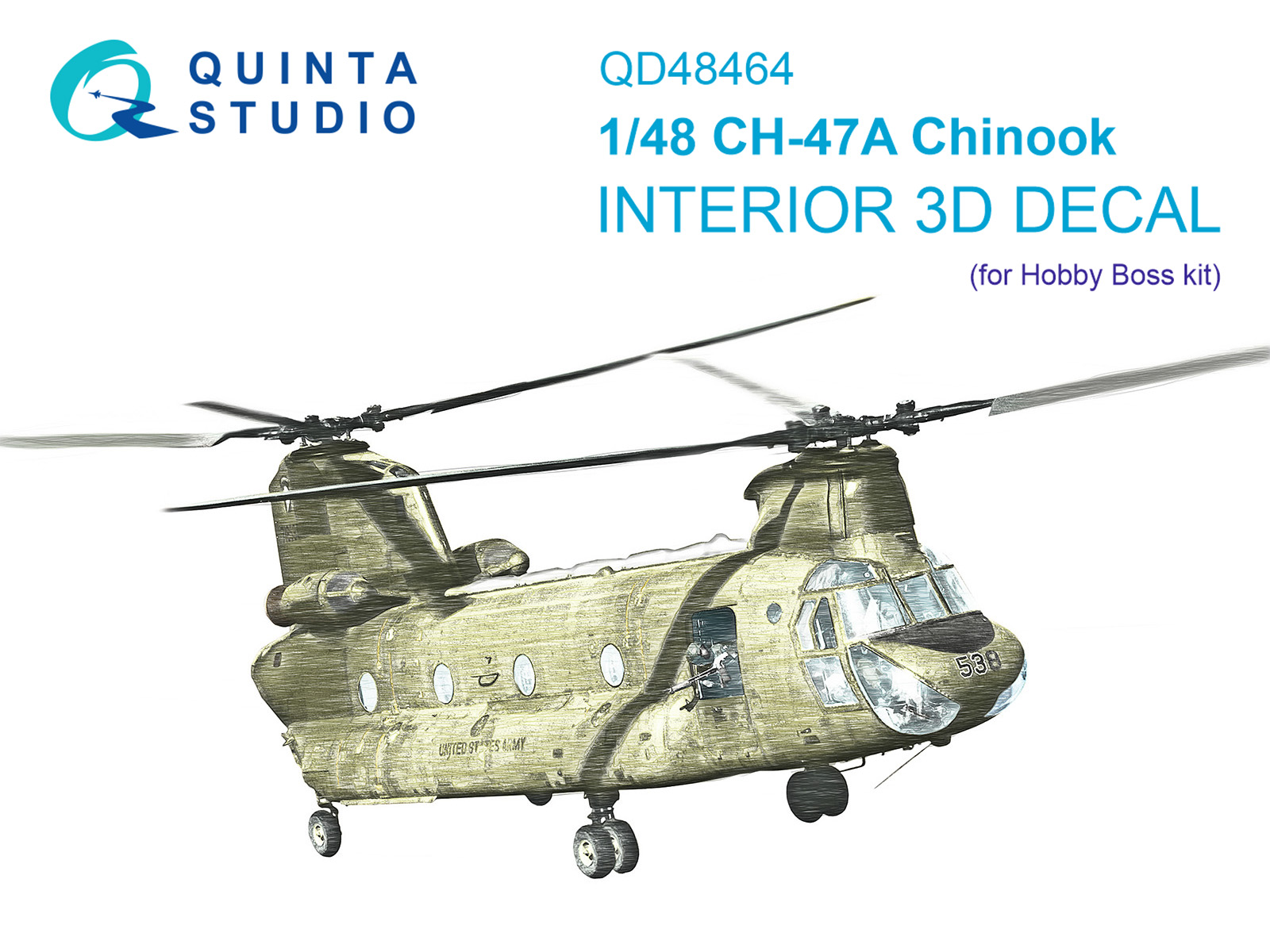CH-47A 3D-Printed & coloured Interior on decal paper (HobbyBoss)