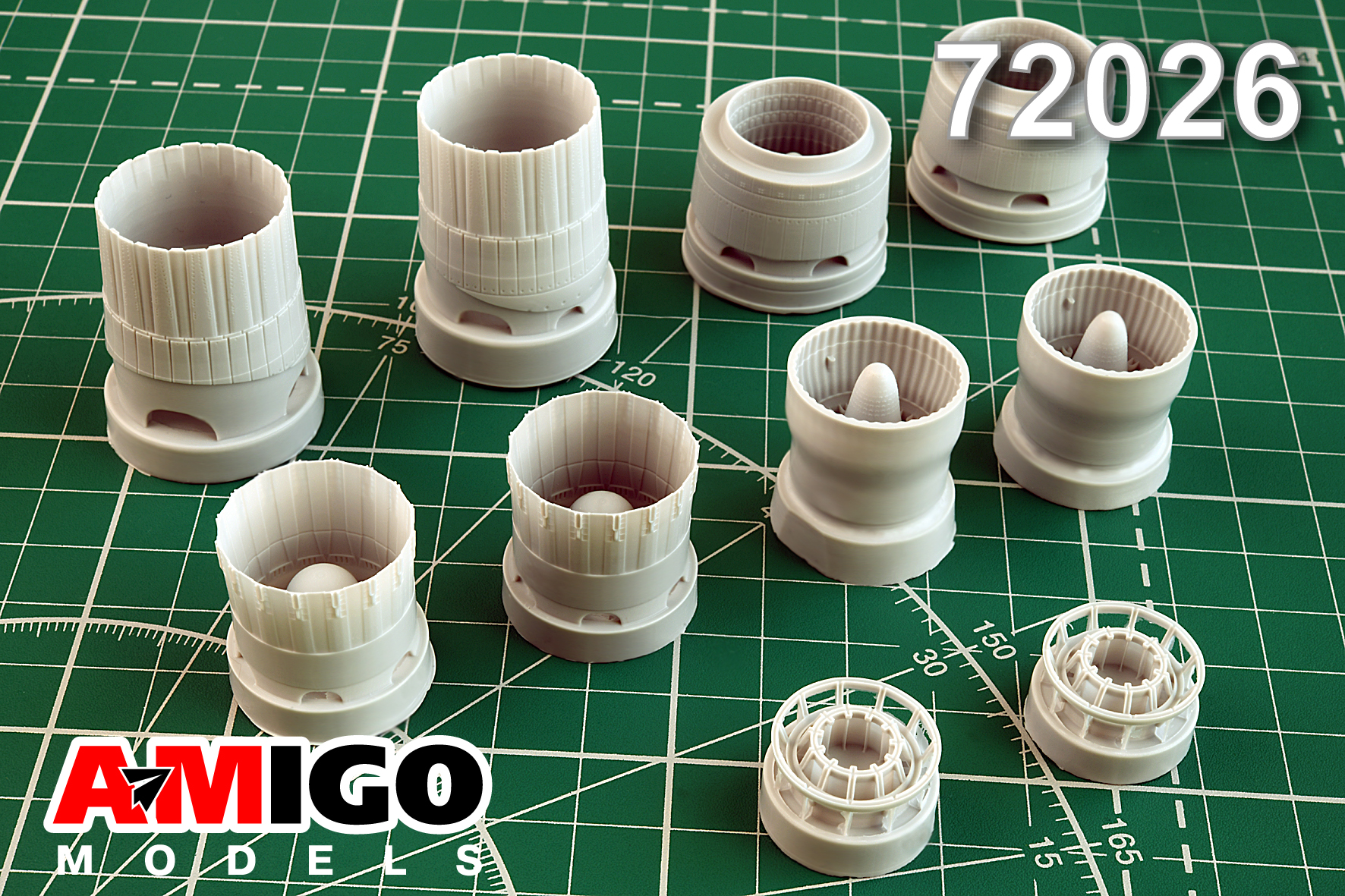 Additions (3D resin printing) 1/72 AL-41F1S Su-57 engine nozzle (Amigo Models)