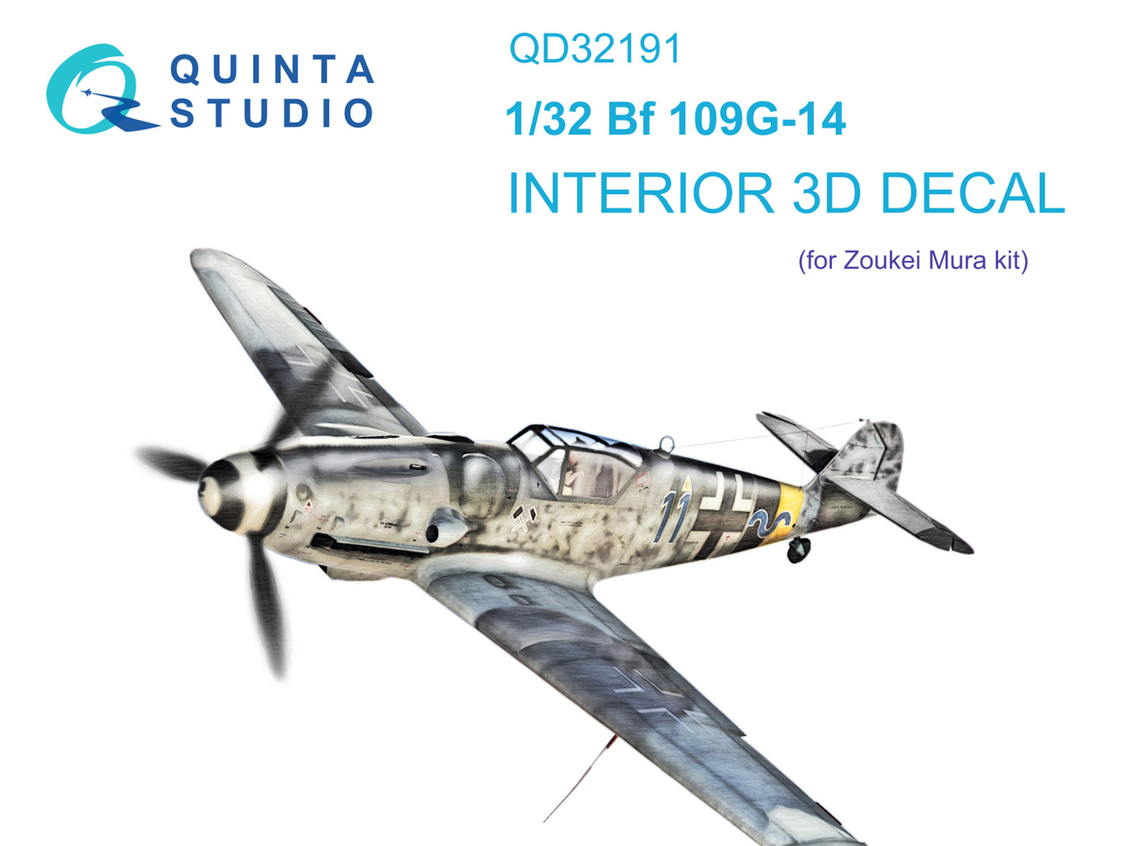 Bf 109G-14 3D-Printed & coloured Interior on decal paper (Zoukei Mura SWS)