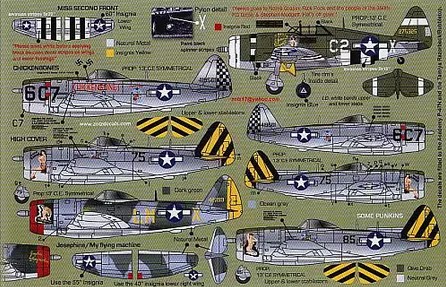 Decal 1/48 Republic P-47D Thunderbolt Miss Second Front.Chickenbones.High Cover. (Zotz)