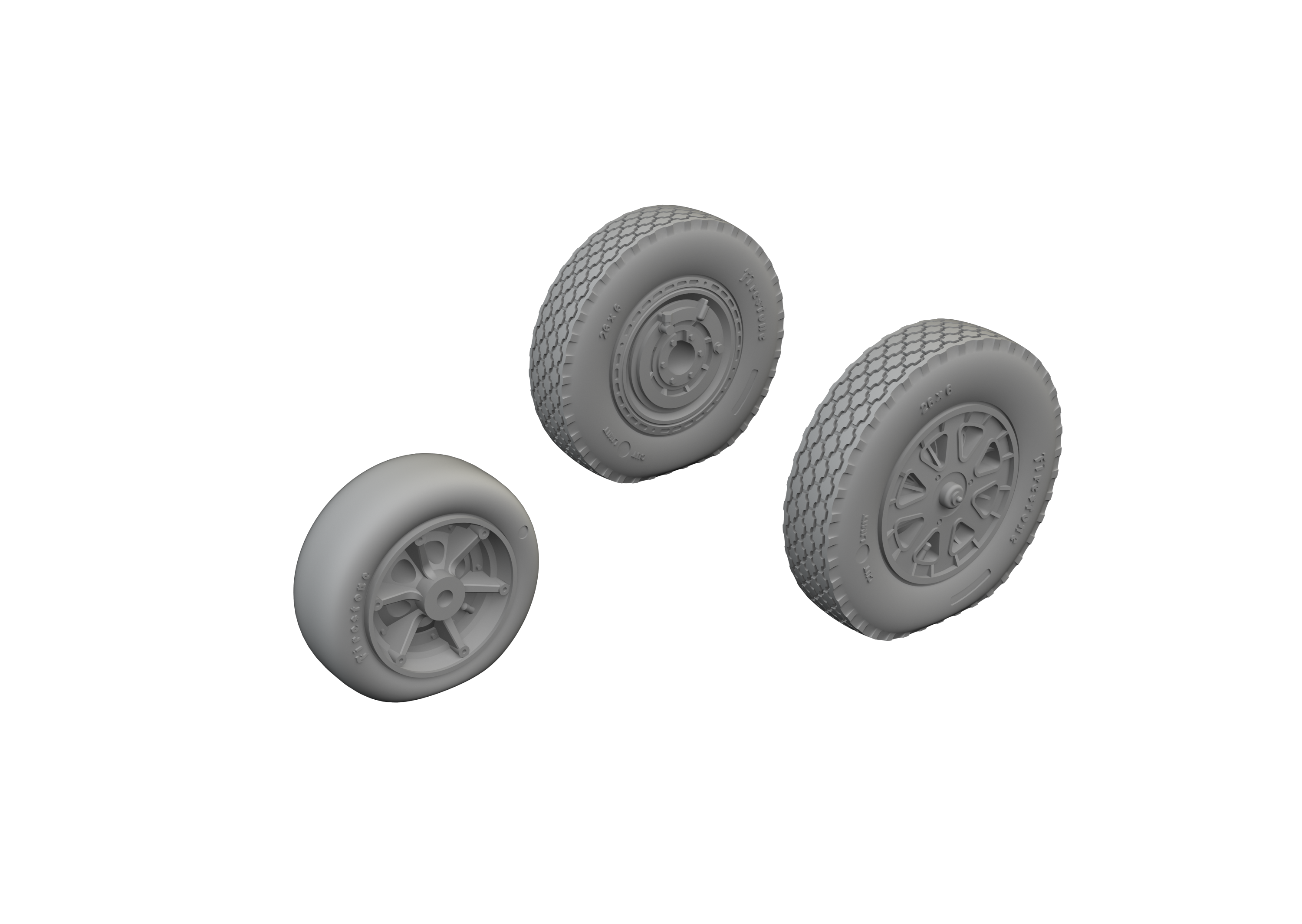 Additions (3D resin printing) 1/72 Bell P-39Q Airacobra wheels 3D-Printed (designed to be used with Arma Hobby kits)