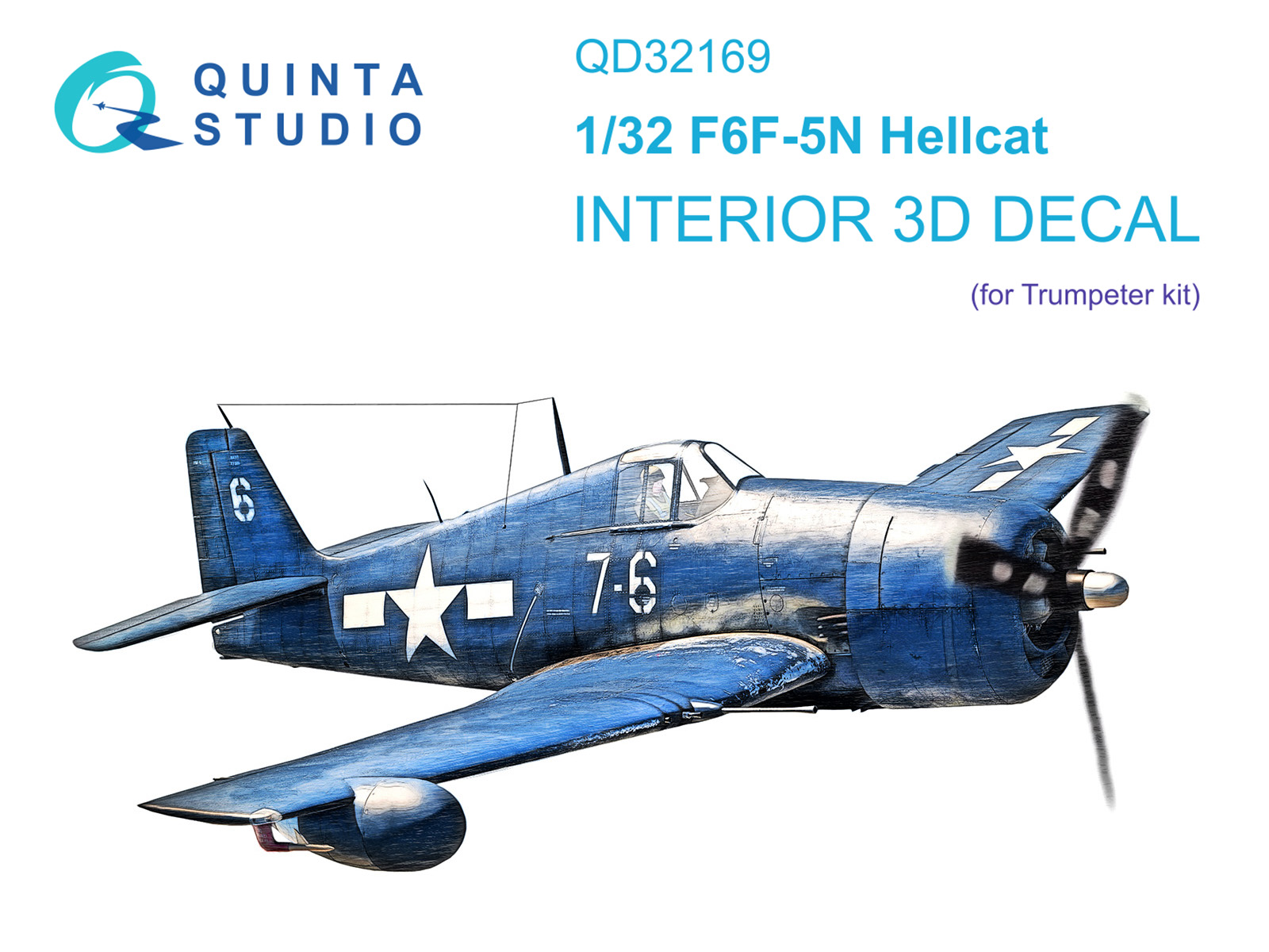F6F-5N Hellcat 3D-Printed & coloured Interior on decal paper (Trumpeter)