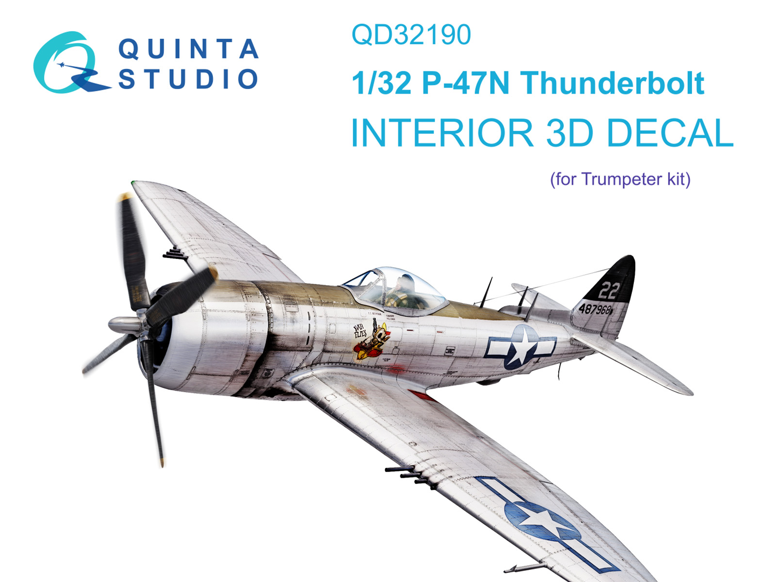 P-47N Thunderbolt 3D-Printed & coloured Interior on decal paper (Trumpeter)