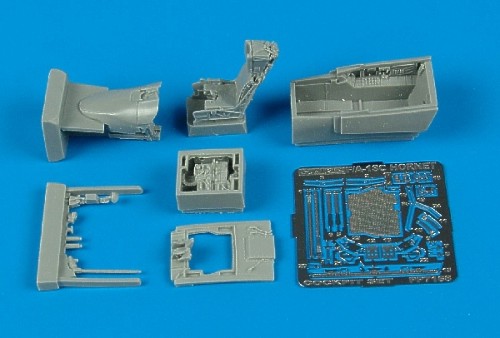 Additions (3D resin printing) 1/72 McDonnell-Douglas F/A-18C Hornet cockpit (designed to be used with Hasegawa kits)