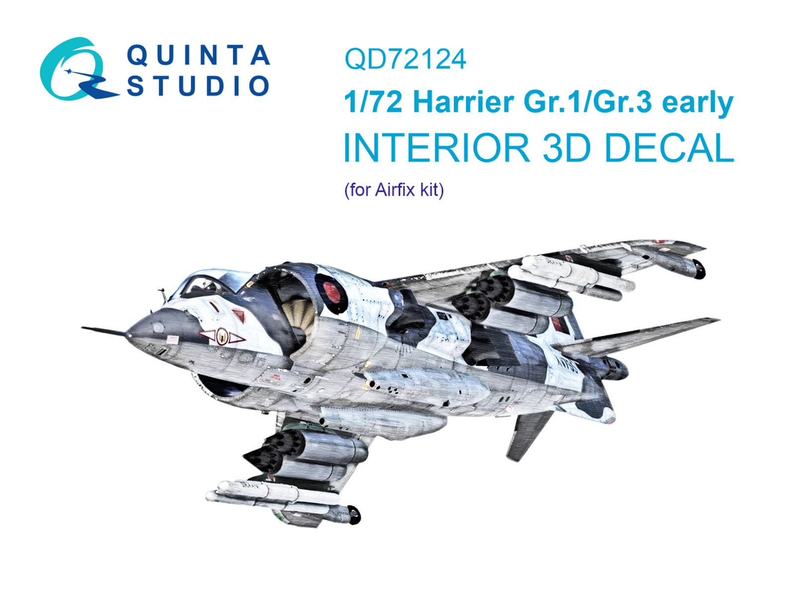 Harrier Gr.1/Gr.3 early 3D-Printed & coloured Interior on decal paper (Airfix)