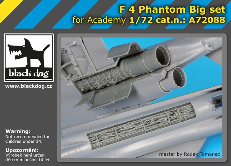 Additions (3D resin printing) 1/72 McDonnell F-4J Phantom engines and spine detail (designed to be used with Academy kits)