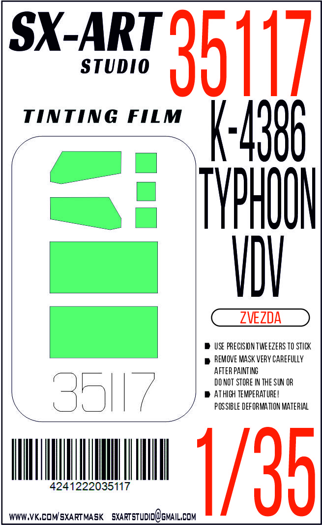 Tinting film 1/35 K-4386 Typhoon-VDV blue-green (Zvezda)