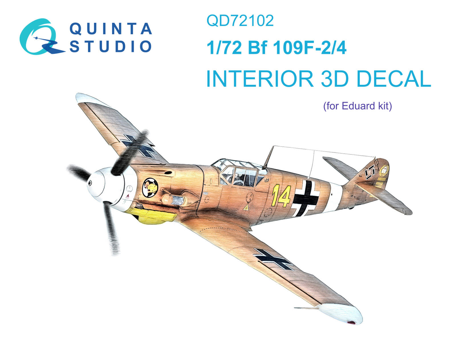 BF 109F-2/4 3D-Printed & coloured Interior on decal paper (Eduard)
