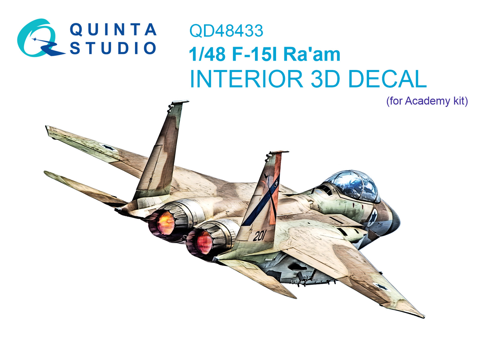 F-15I 3D-Printed & coloured Interior on decal paper (Academy)