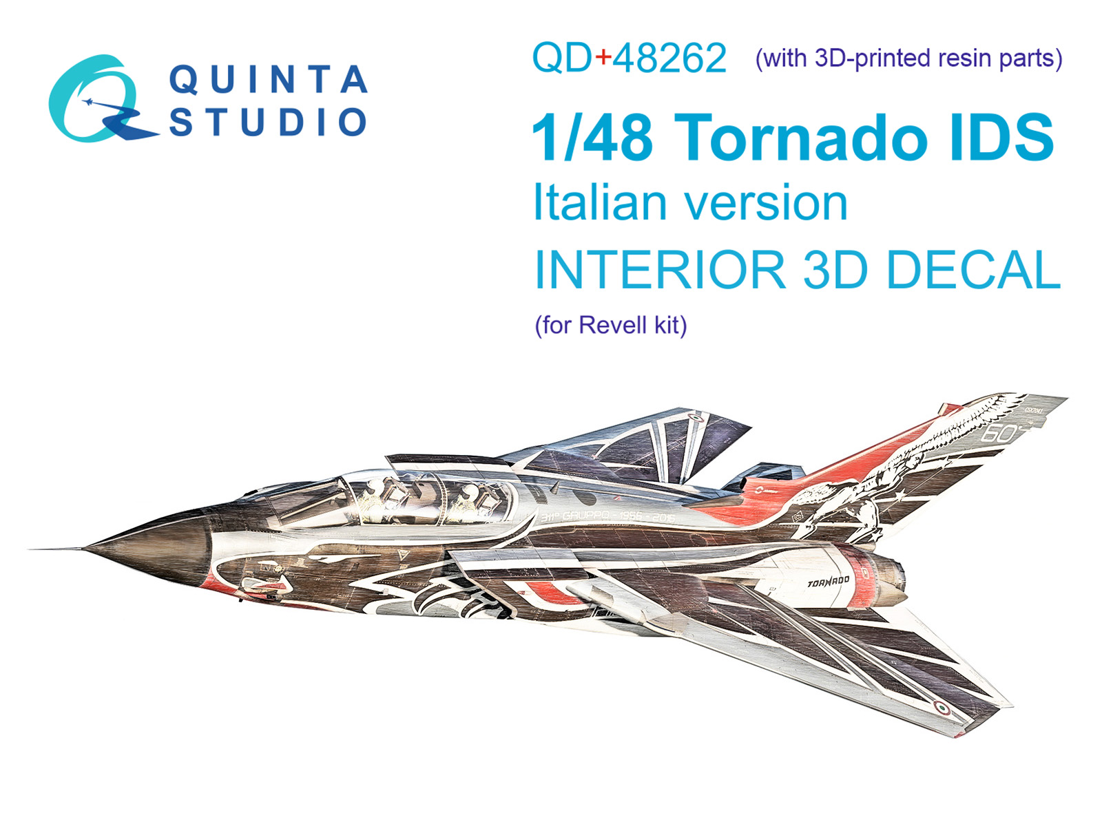Tornado IDS Italian 3D-Printed & coloured Interior on decal paper (Revell) (with 3D-printed resin parts)