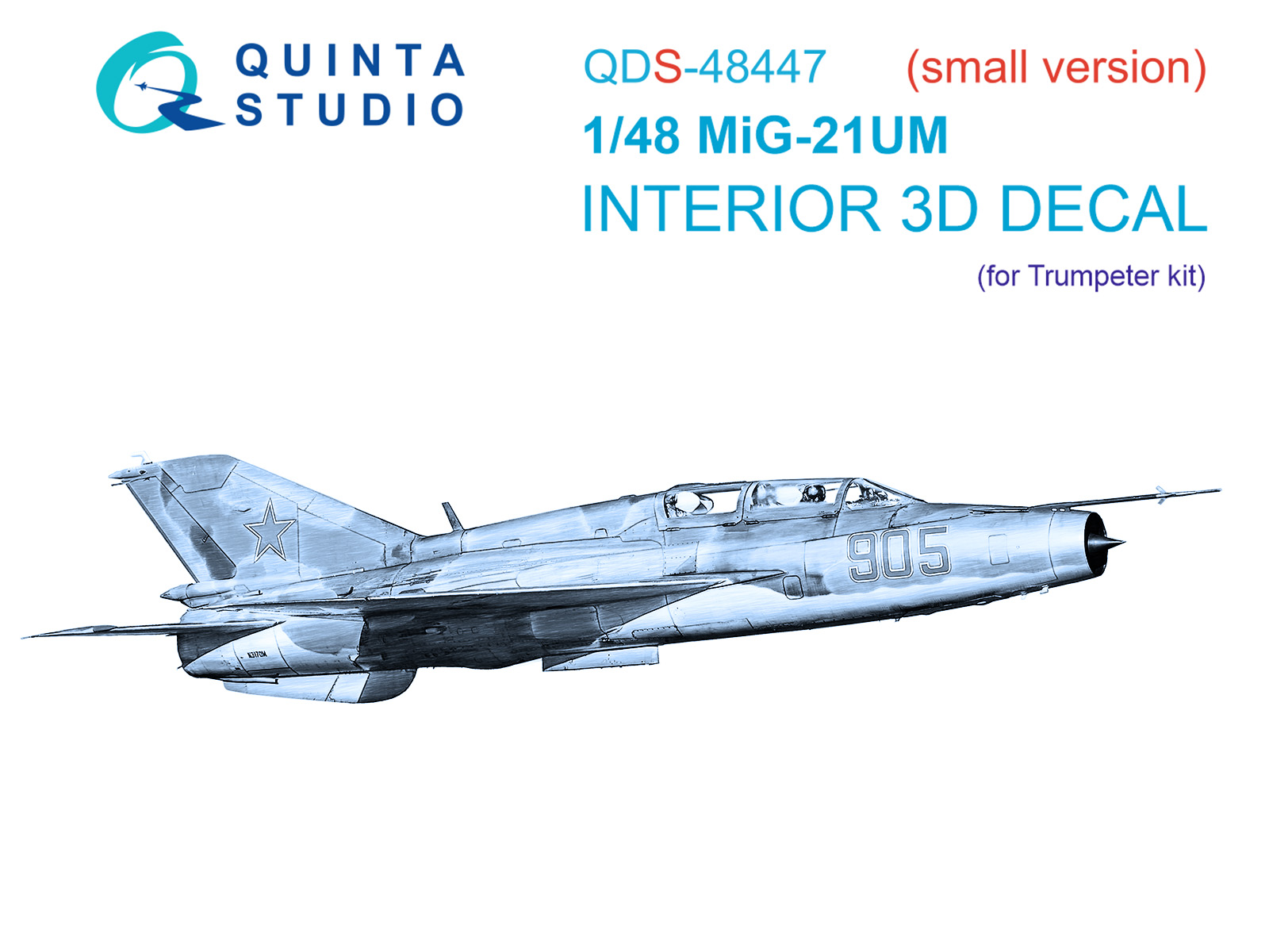 MiG-21UM 3D-Printed & coloured Interior on decal paper (Trumpeter) (Small version)