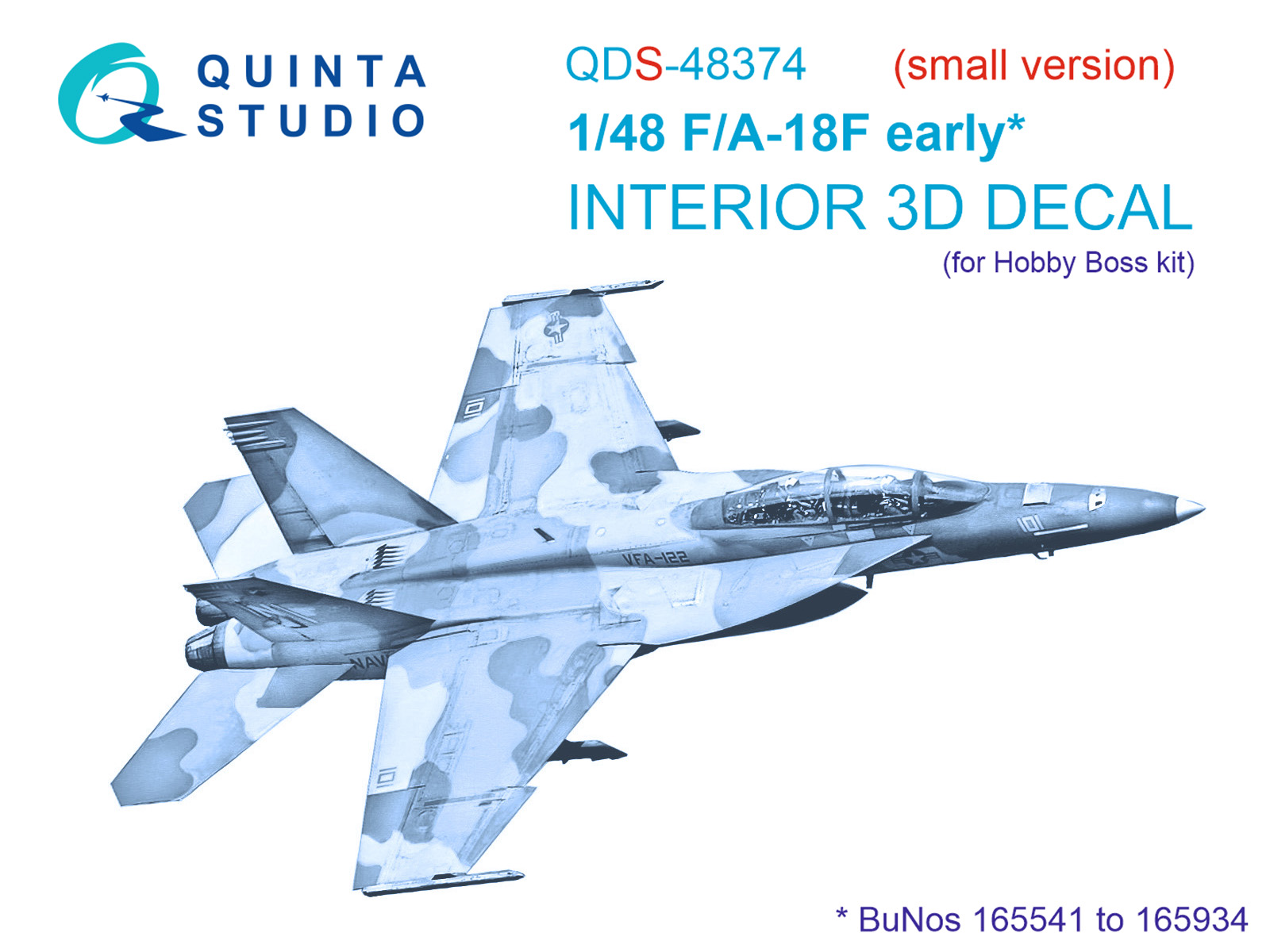 F/A-18F early 3D-Printed & coloured Interior on decal paper (Hobby Boss) (Small version)