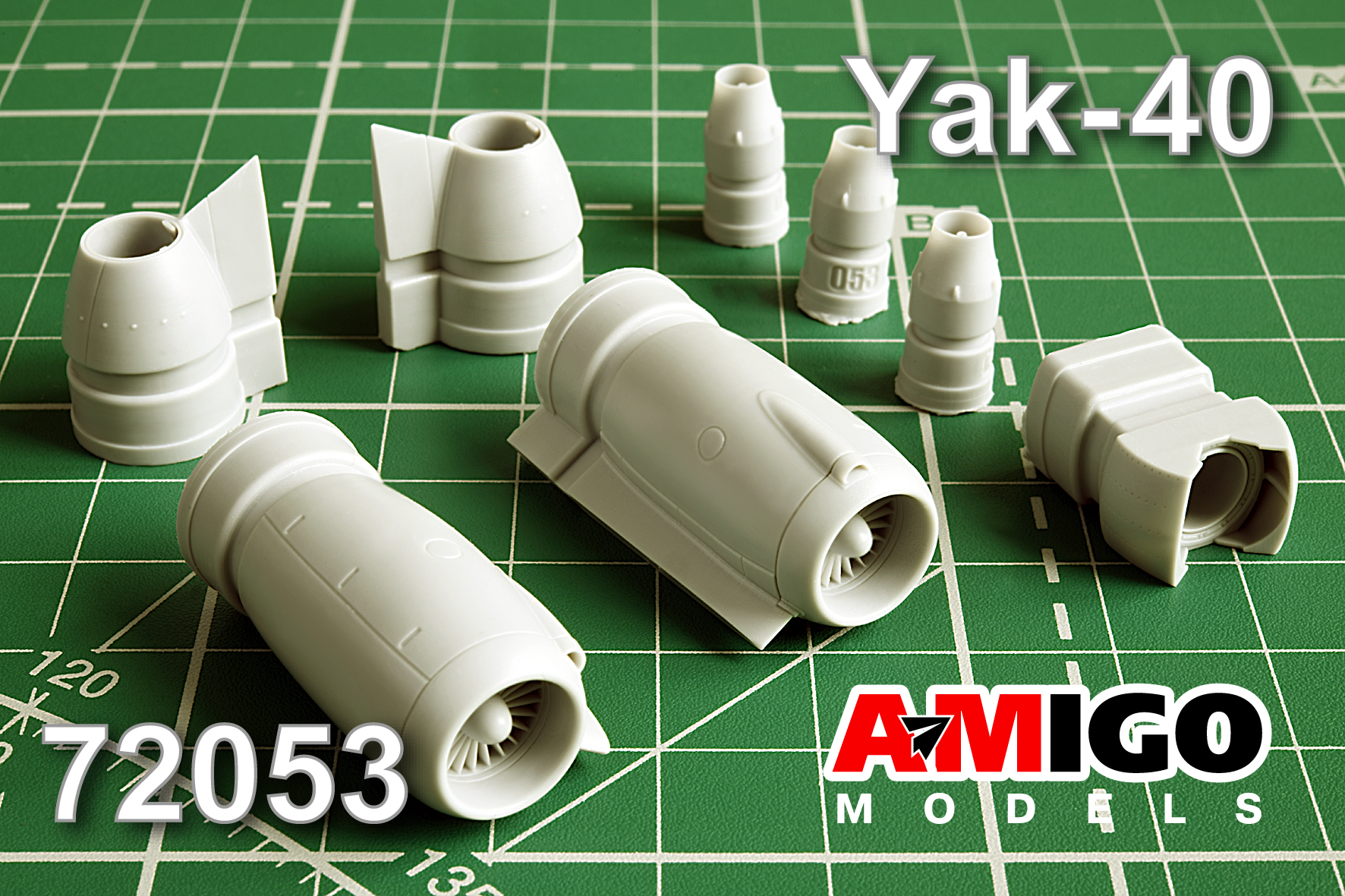 Additions (3D resin printing) 1/72 AI-25 engines and Yak-40 reversing device (Amigo Models)