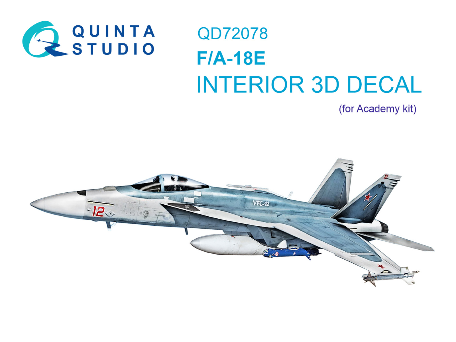 F/A-18E 3D-Printed & coloured Interior on decal paper (Academy)