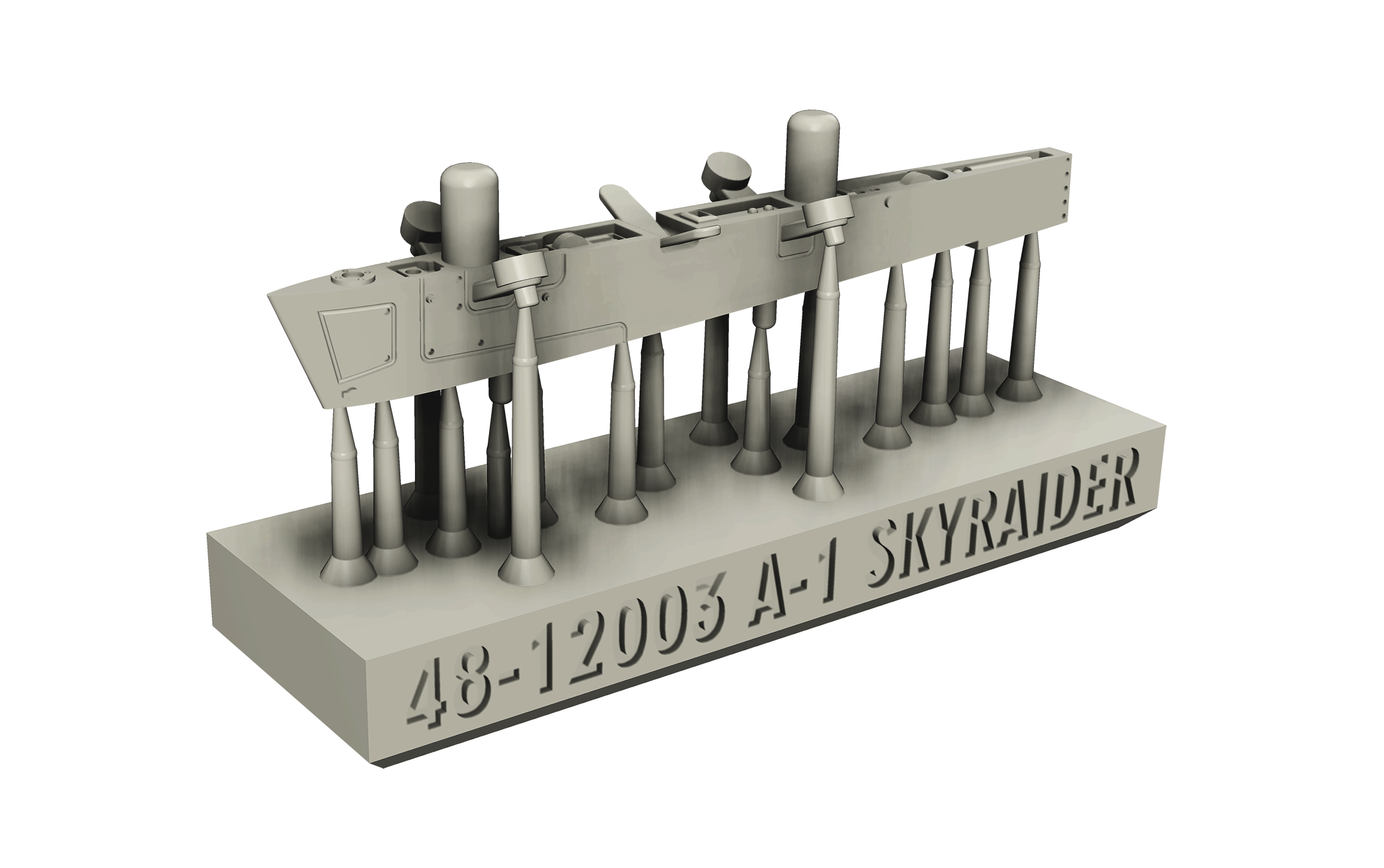 Additions (3D resin printing) 1/48 Douglas A-1 Skyraider internal pylons v2 (RESArm)