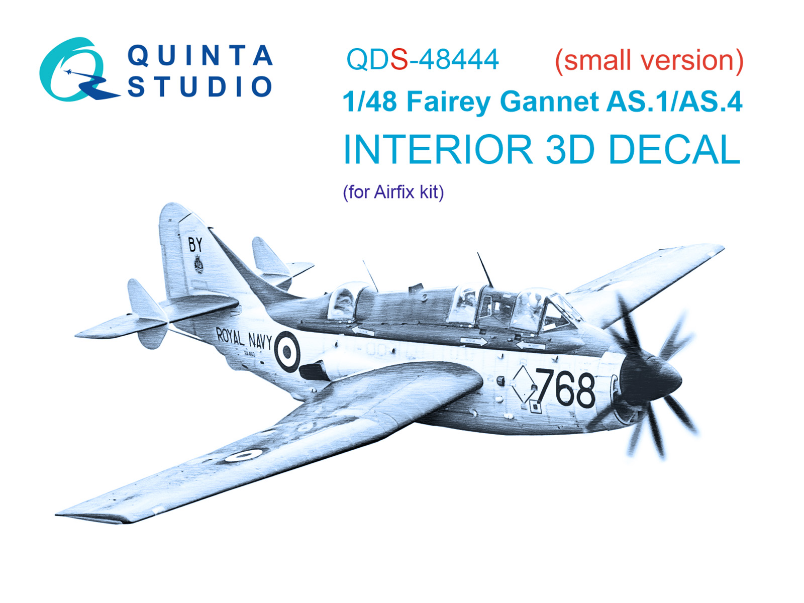 Fairey Gannet AS.1_AS.4 3D-Printed & coloured Interior on decal paper (Airfix) (Small version)