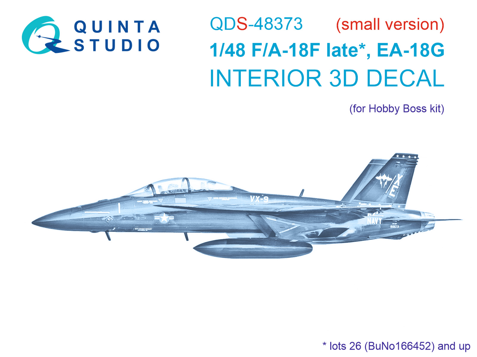 F/A-18F late / EA-18G 3D-Printed & coloured Interior on decal paper (Hobby Boss) (Small version)