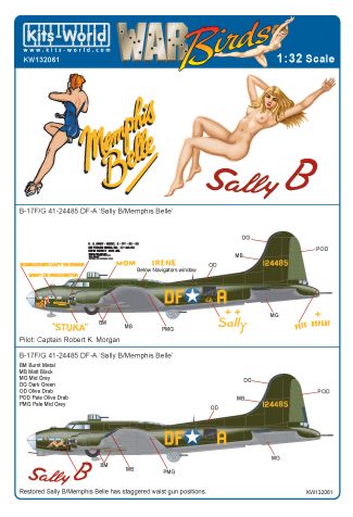 Decal 1/32 Boeing B-17F/B-17G Flying Fortress 41-24485 (Kits-World)