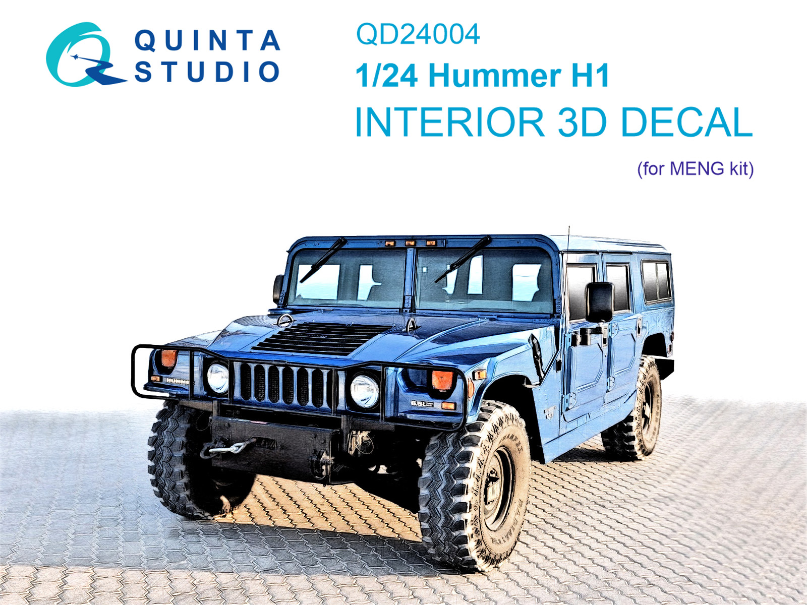 Hummer H1 3D-Printed & coloured Interior on decal paper (MENG)
