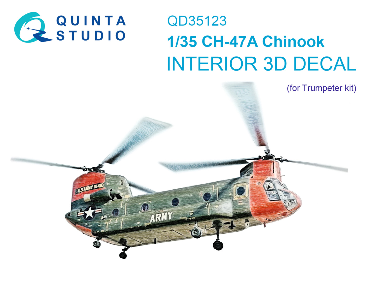 CH-47A 3D-Printed & coloured Interior on decal paper (Trumpeter)