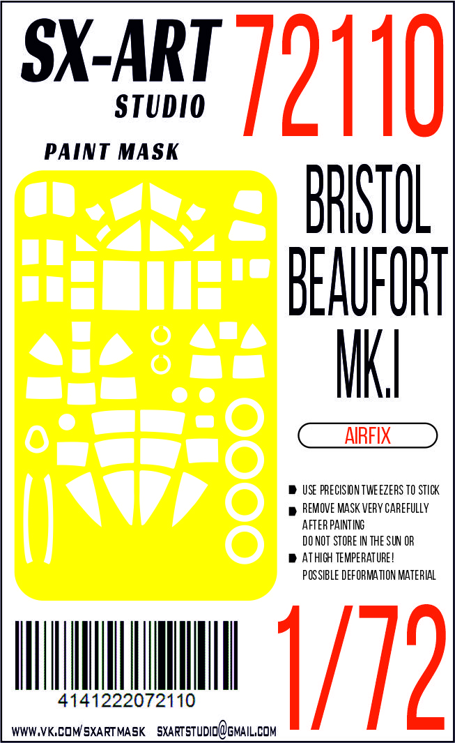 Paint Mask 1/72 Bristol Beaufort Mk.I (Airfix)