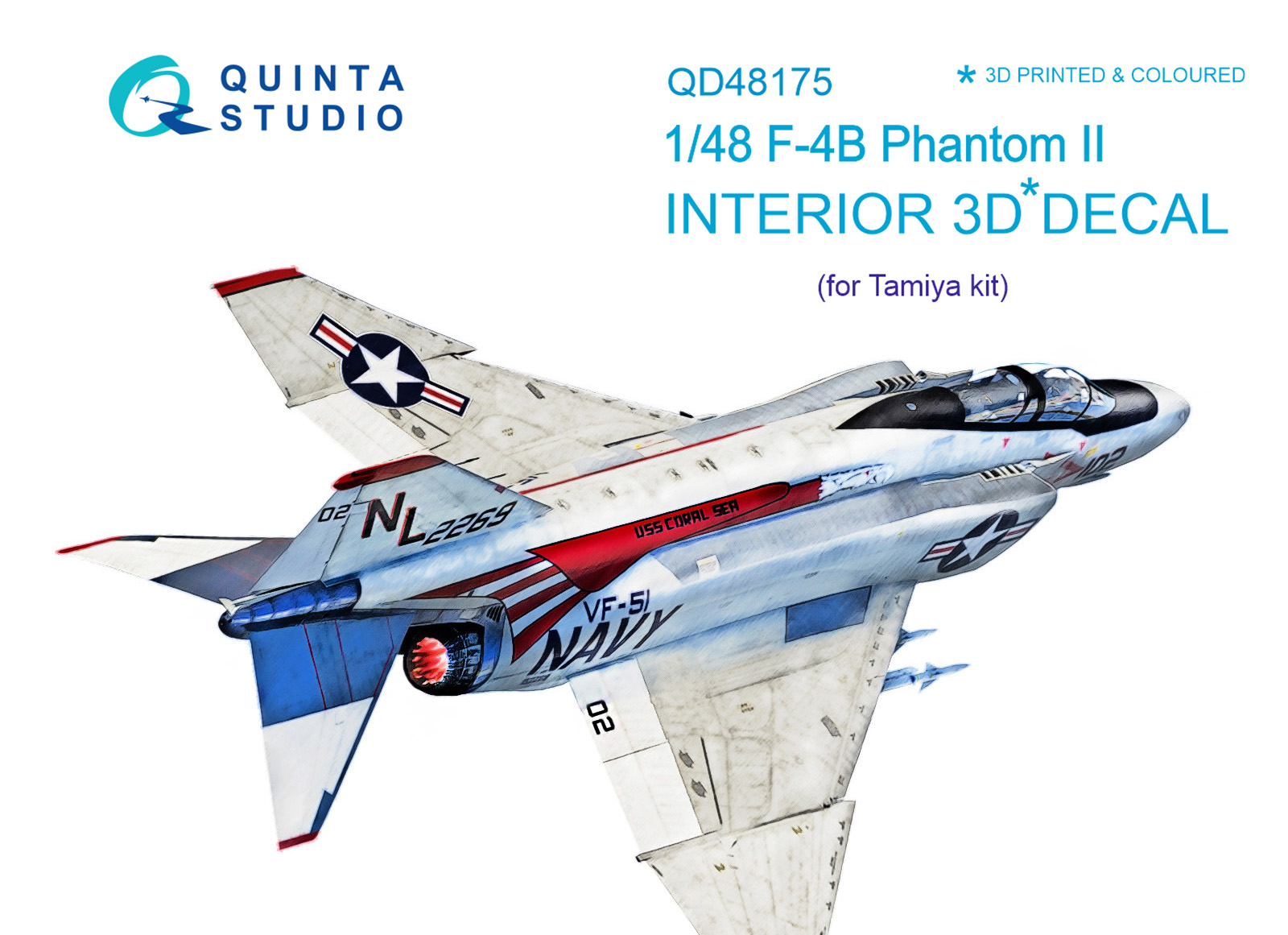 F-4B 3D-Printed & coloured Interior on decal paper (for Tamiya kit)