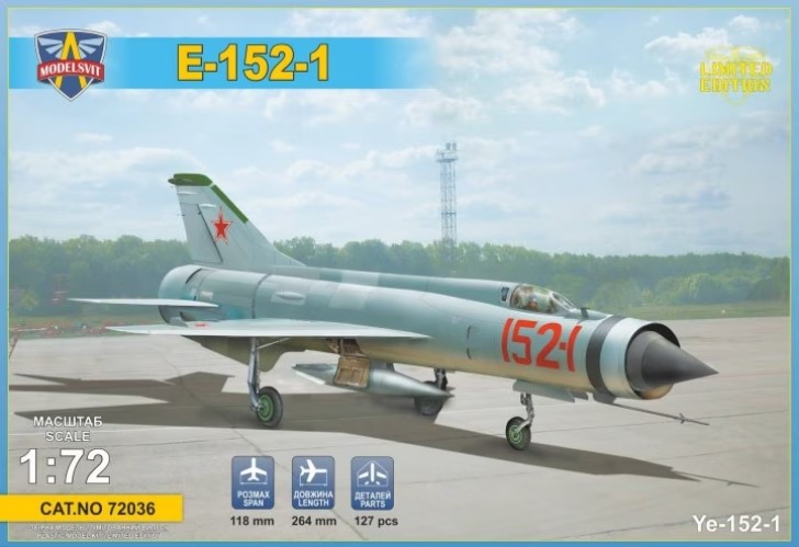 Model kit 1/72  Mikoyan-Gurevich Ye-152-1 Experimental supersonic (Modelsvit) 