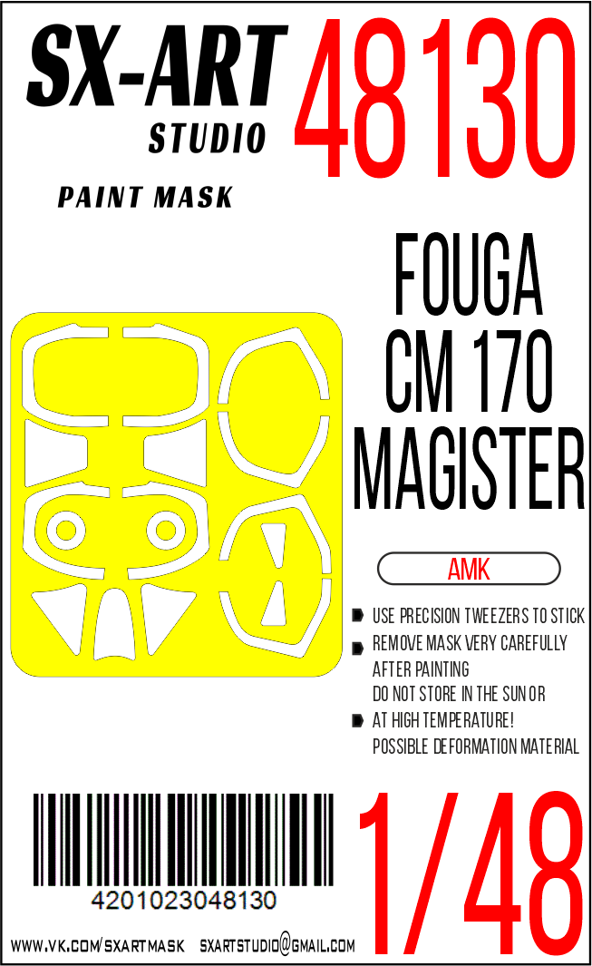 Paint Mask 1/48 Fouga CM.170 Magister (AMK)