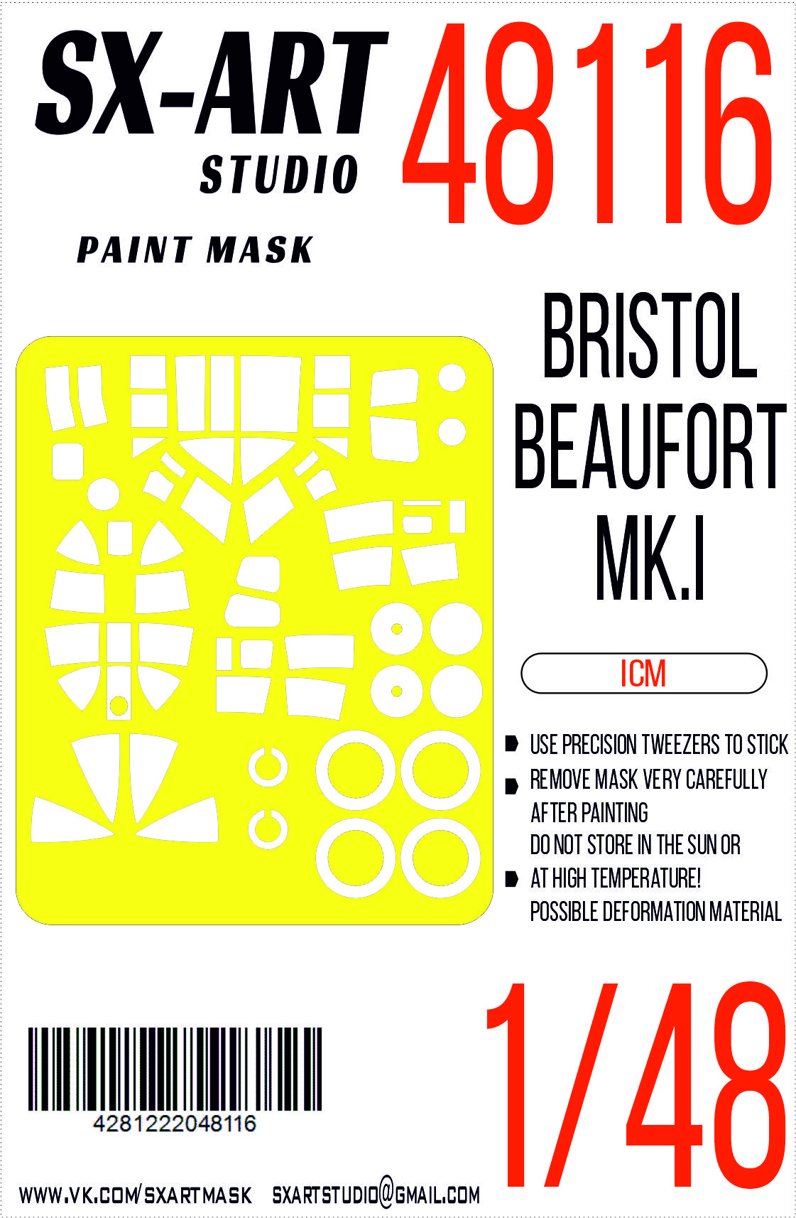 Paint Mask 1/48 Bristol Beaufort Mk.I (ICM)