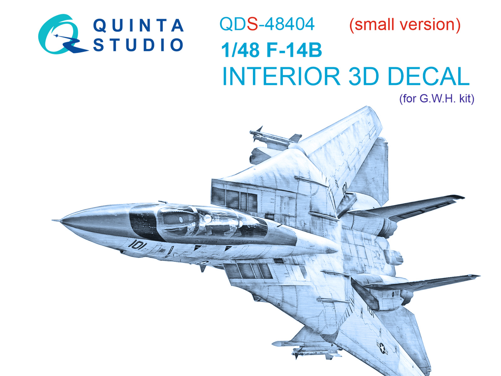 F-14B 3D-Printed & coloured Interior on decal paper (GWH) (Small version)