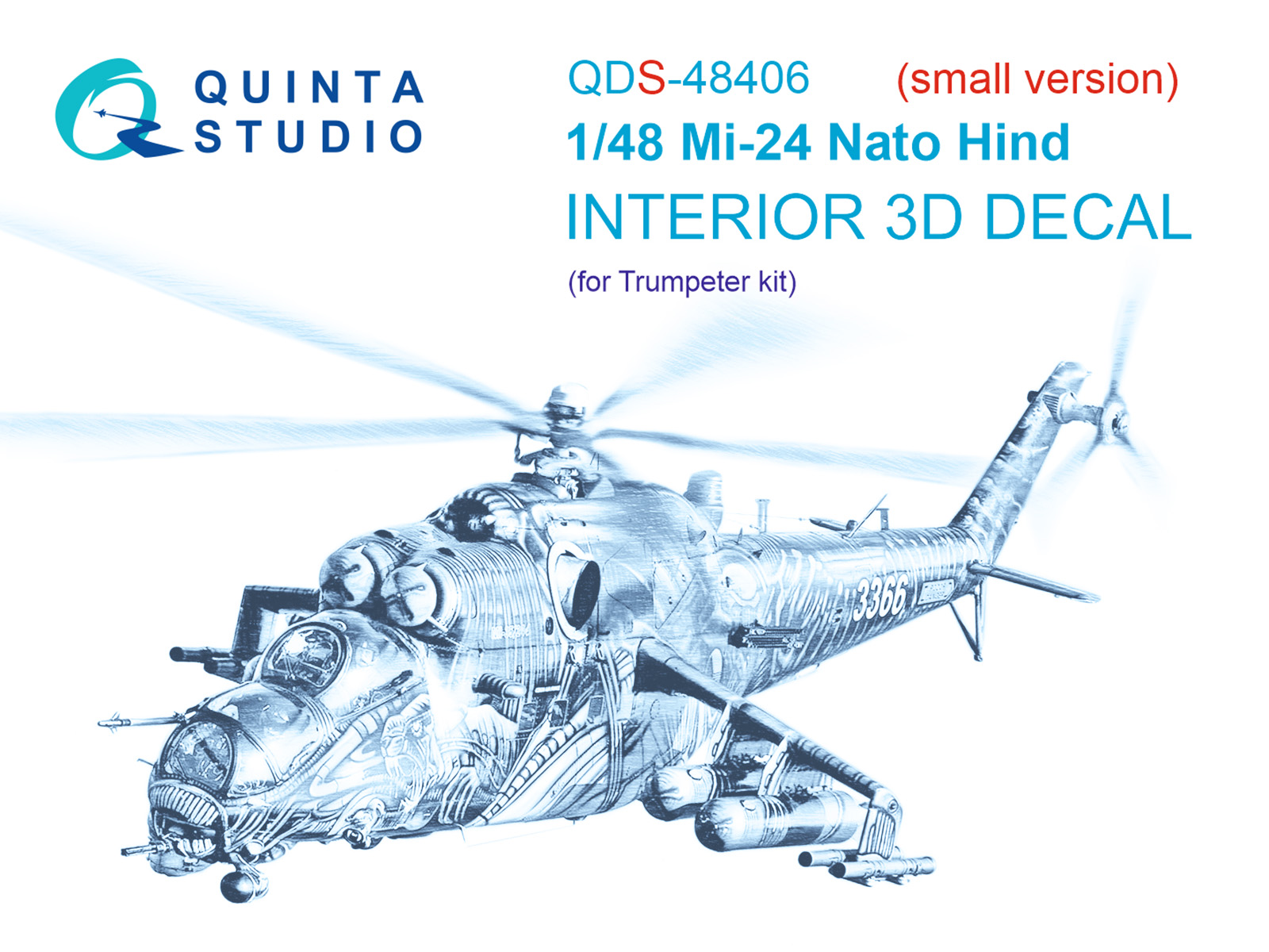 Mi-24 Nato Hind 3D-Printed & coloured Interior on decal paper (Trumpeter)(Small version)