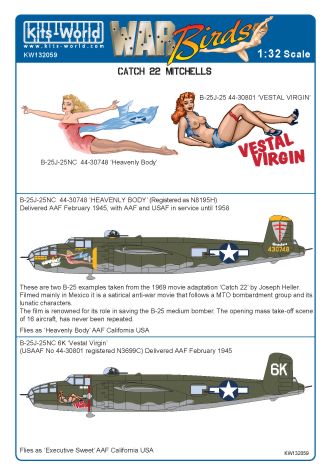 Decal 1/32 Catch 22 North-American Mitchells B-25J-25NC 44-30748 'Heavenly Body' (Kits-World)