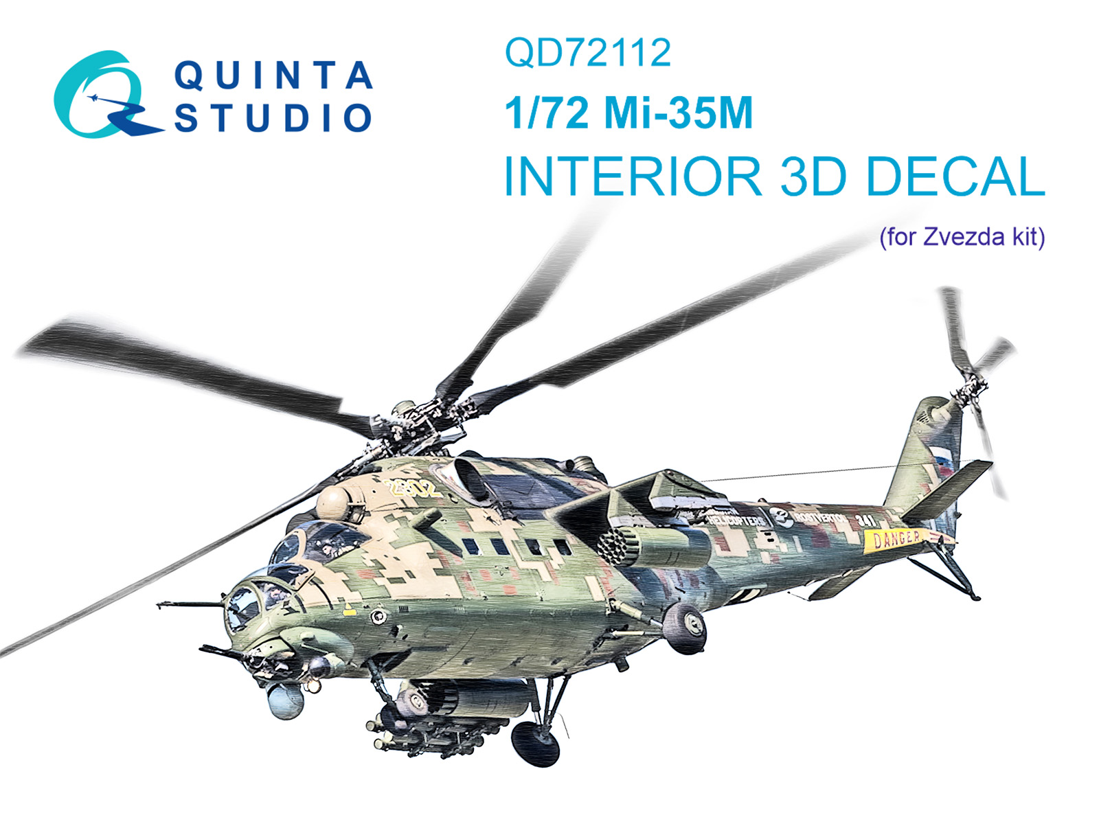 Mi-35M 3D-Printed & coloured Interior on decal paper (Zvezda)