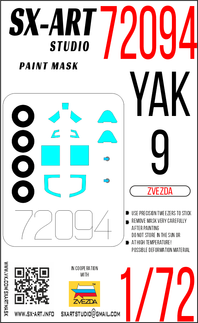 Paint Mask 1/72 Yak-9D (Zvezda)
