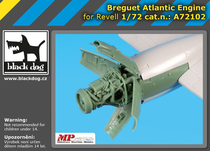 Additions (3D resin printing) 1/72 Breguet Atlantic engine (designed to be used with Revell kits)