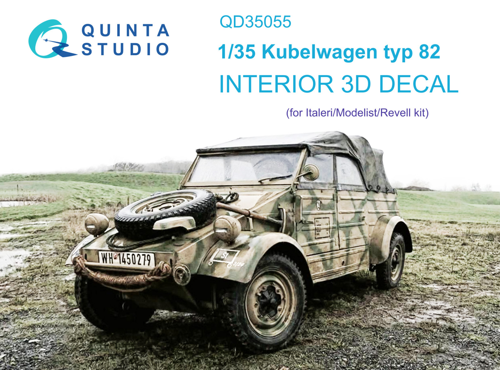 Kubelwagen typ 82 3D-Printed & coloured Interior on decal paper (Italeri)