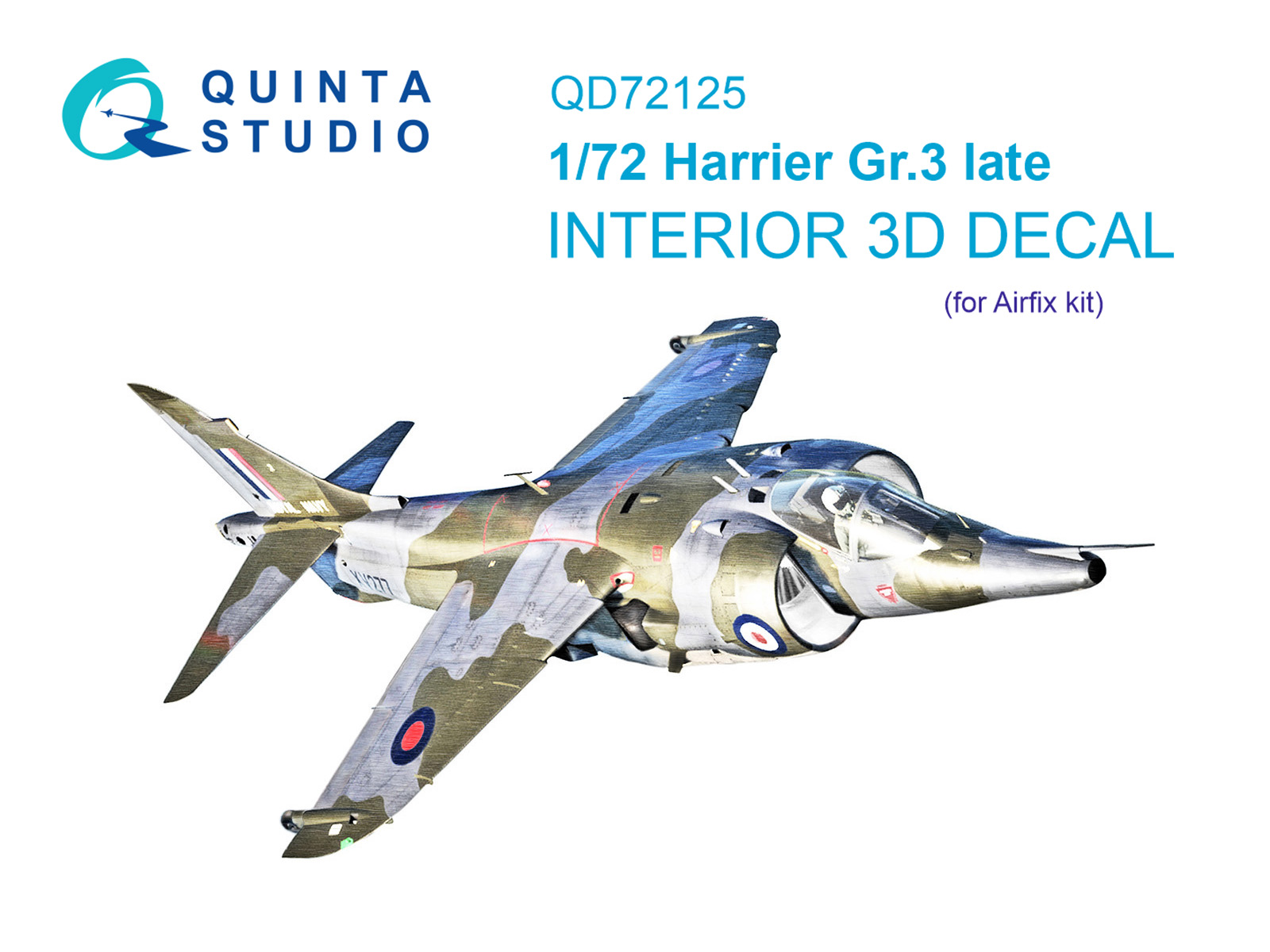 Harrier Gr.3 late 3D-Printed & coloured Interior on decal paper (Airfix)