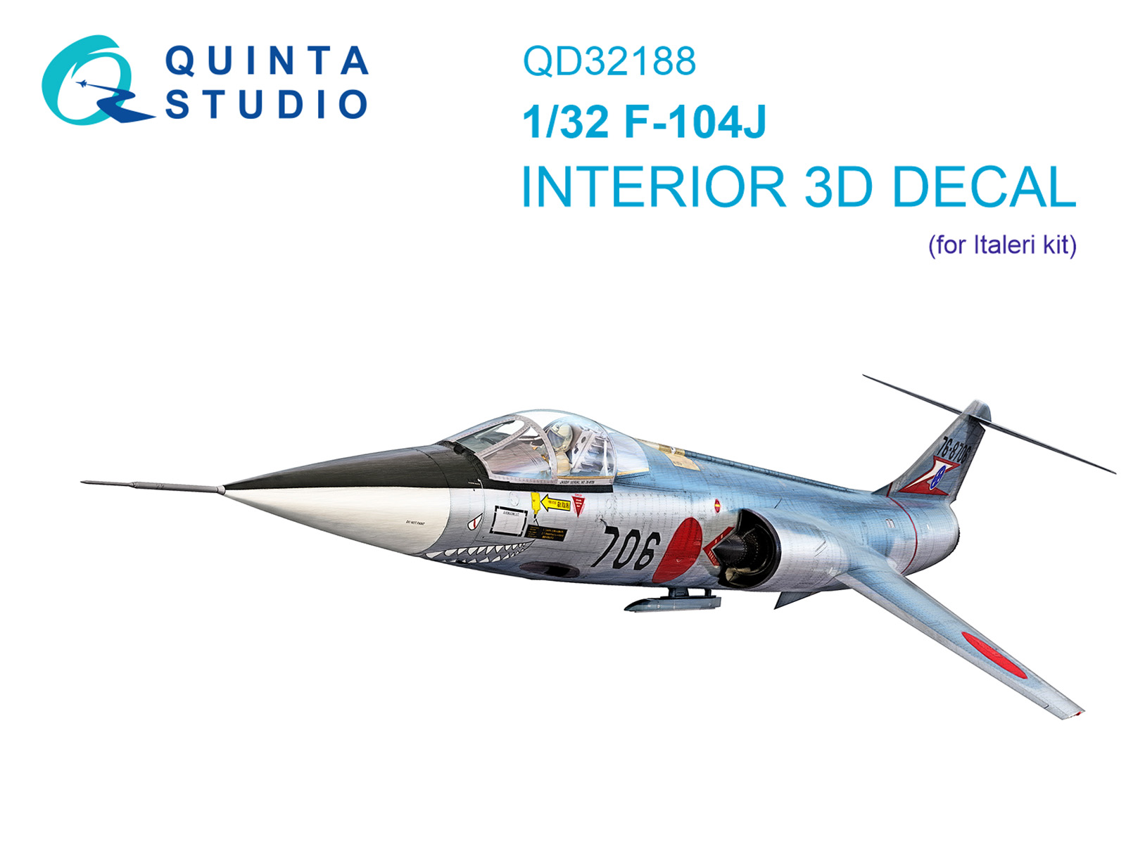 F-104J 3D-Printed & coloured Interior on decal paper (Italeri)