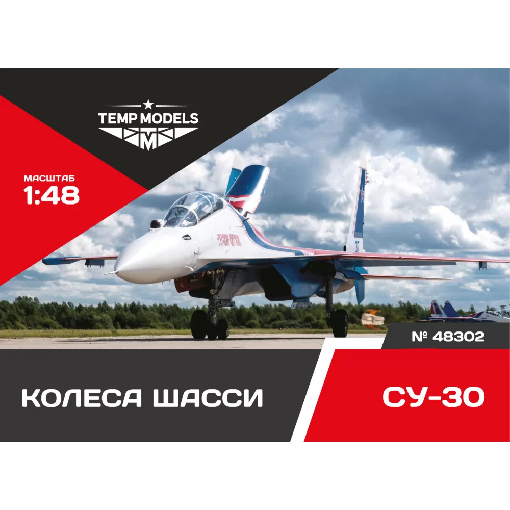 Additions (3D resin printing) 1/48 HIGHLY DETAILED WHEEL SET SU-30 (Temp Models)