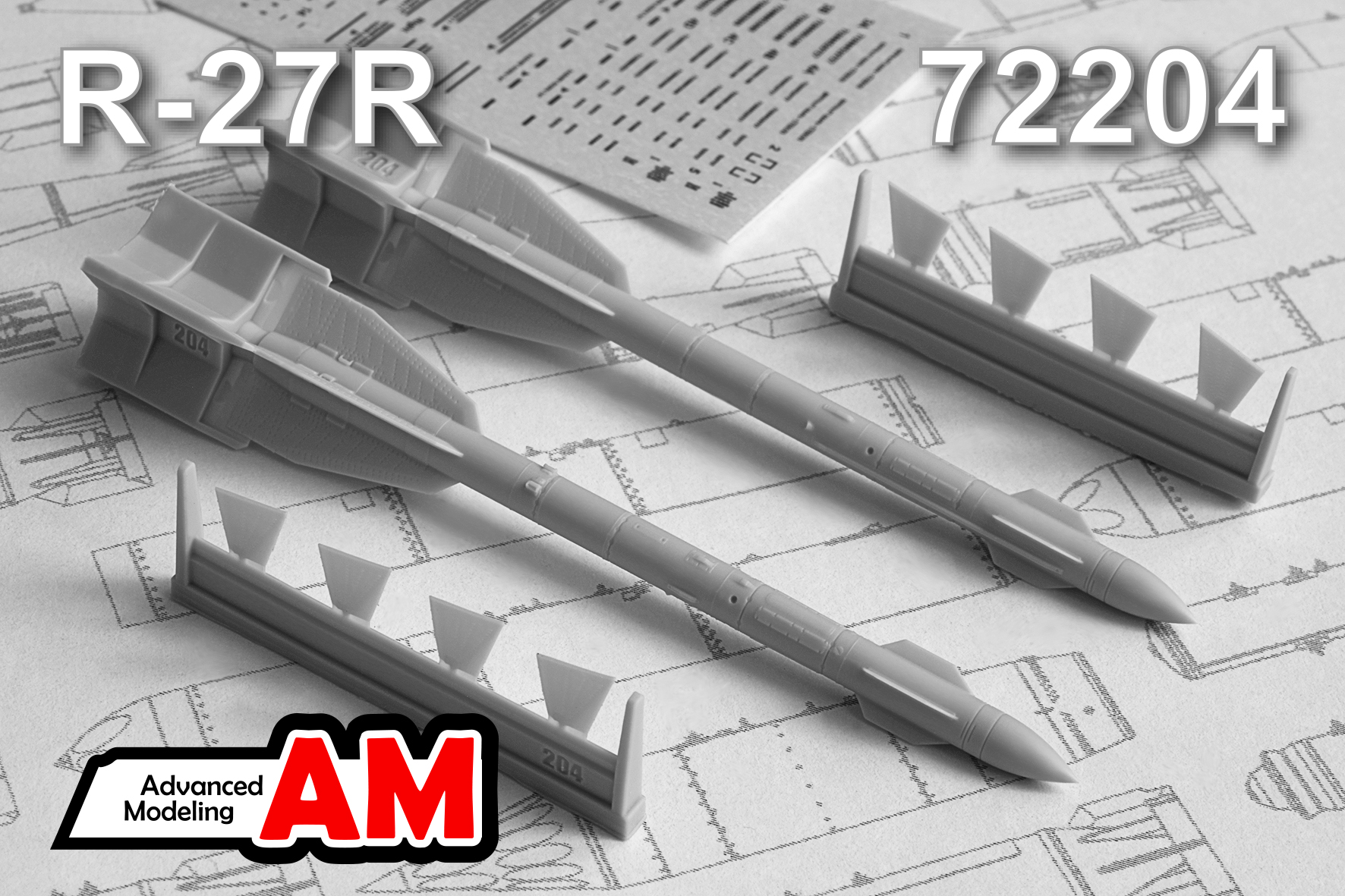 Additions (3D resin printing) 1/72 R-27R Air to Air missile (Advanced Modeling) 